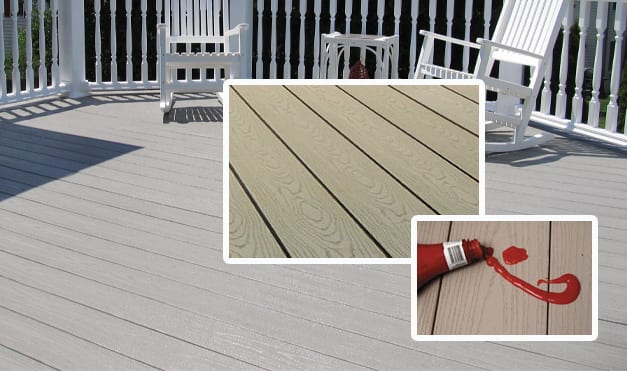 White Vinyl Decking with composite images on top