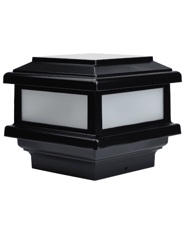A black Triton deck cap light with frosted glass.
